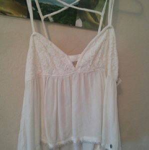 Hollister White Cami tank top shirt lace