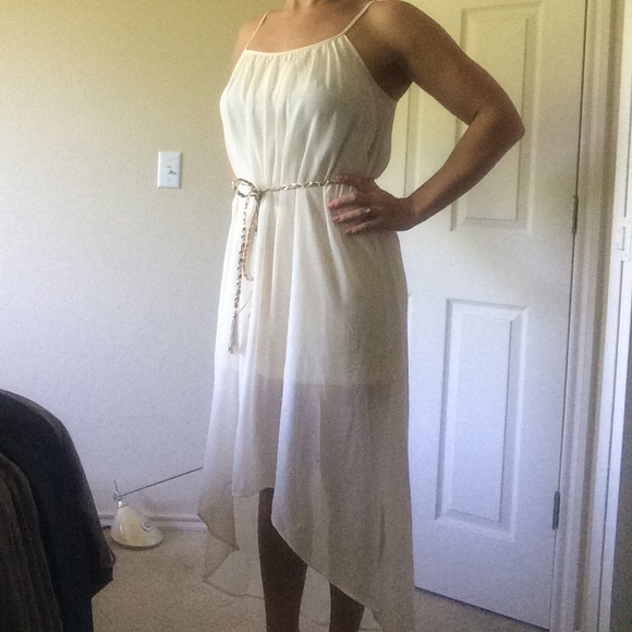 Cream color high-low dress