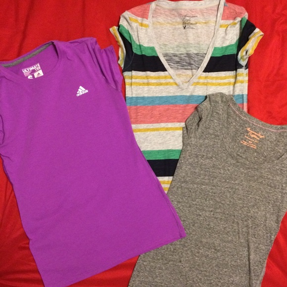 2 AE shirts and one Adidas - Picture 1 of 4