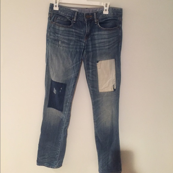 Gap Distressed Patchwork Straight fit Jeans