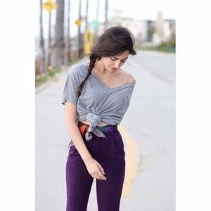 AA Micro-Poly High-Waist Pleated Pant