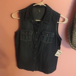 Jean sleeveless top