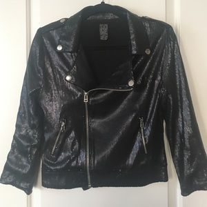 Sequin Covered Moto Jacket