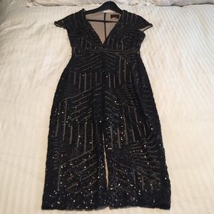 Black and Nude Sequin Dress