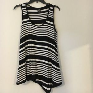 Bobeau A-Symmetrical Striped Tank-XL