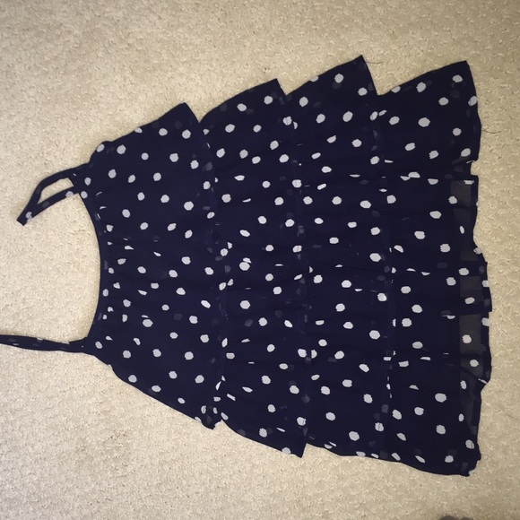 ruffle polka dot tank top