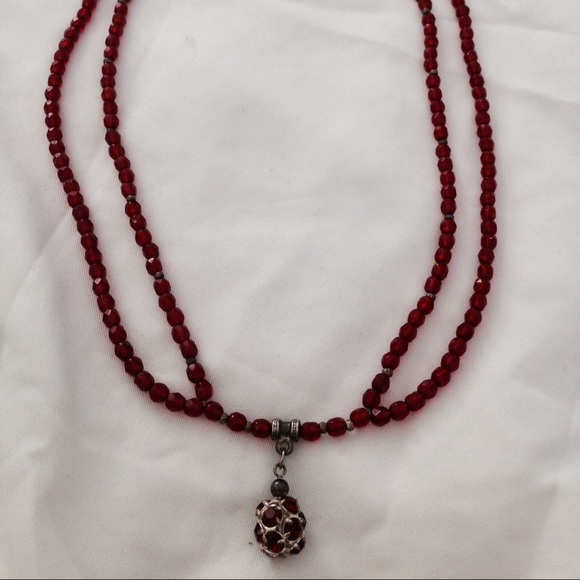 Handmade Red Dressy Necklace