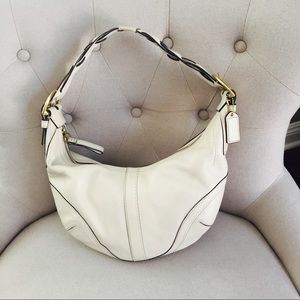 COACH Off-white Leather Braided Hobo