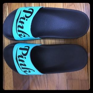 There Mint Blue With Pink On The Front