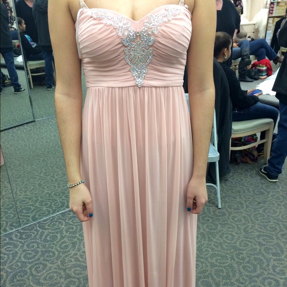 pale pink prom dress