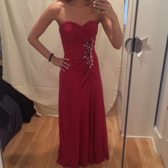 Red Long Faviana Evening Gown