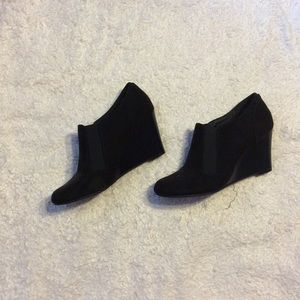 Black Wedge Booties