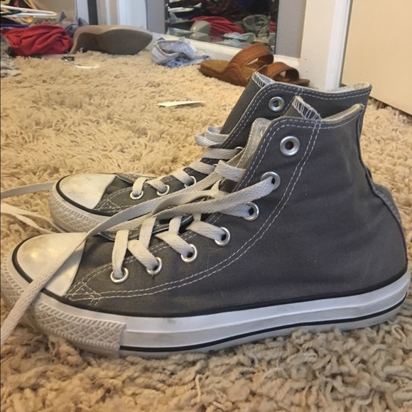 Grey high top converse