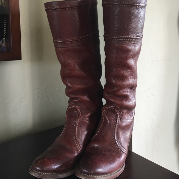 Frye leather talk brown boots