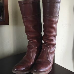 Frye leather talk brown boots