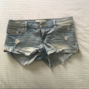 Ripped jean shorts