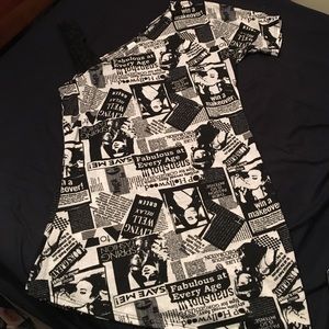 XL "newspaper" design mini dress