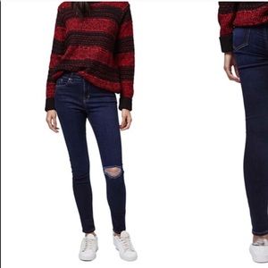 SALE!!! Dark High Waisted Moto Jeans