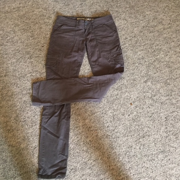 Grey skinny cargo pants