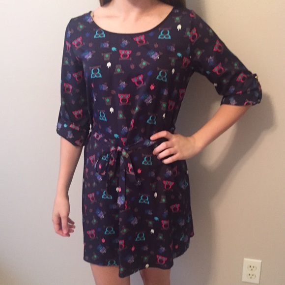 Navy Owl Casual Dress