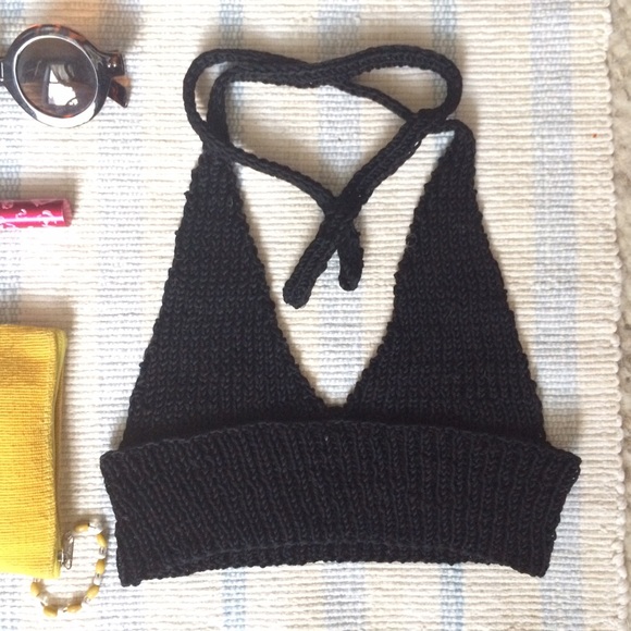 Sold ❤️Hand Knit Halter Bralette - Picture 2 of 3