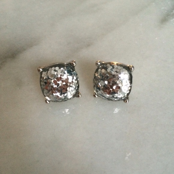 Red & Moon Jewelry - Silver Glitter Studs