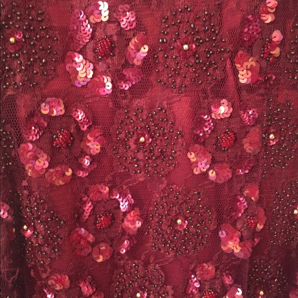 Maroon Sequin Cocktail Dress - Picture 3 of 3