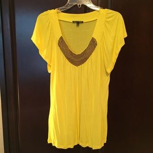 Bright Yellow Beaded Shirt