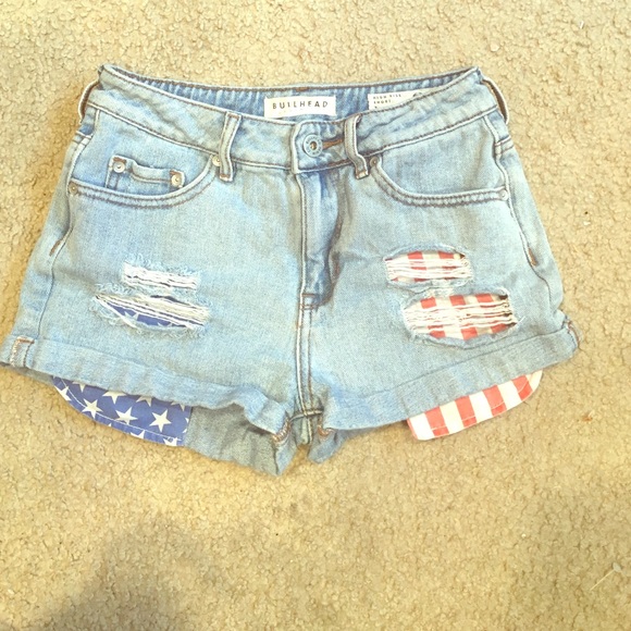 High Rise American Flag Shorts