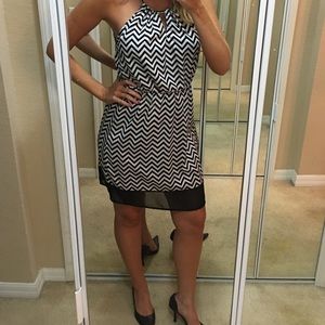 Chevron black and white dress