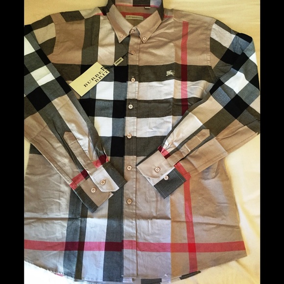 NWT Burberry slim fit long sleeve men shirt Sz. XL