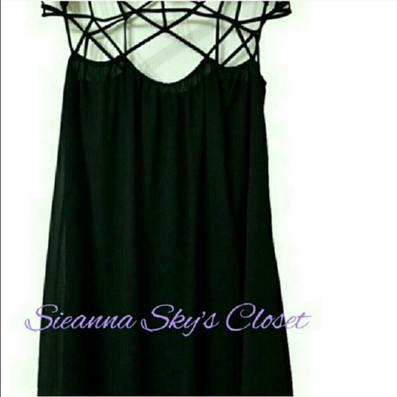 Medium Caged Chiffon dress size Medium - Picture 2 of 2
