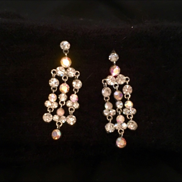 AB Crystal Drop Pageant Earrings