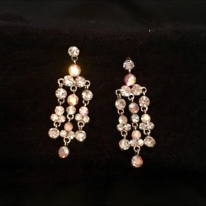 AB Crystal Drop Pageant Earrings