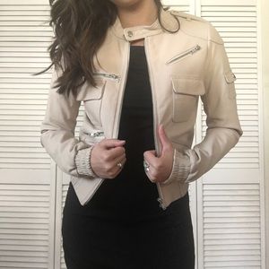 Creamy leather jacket