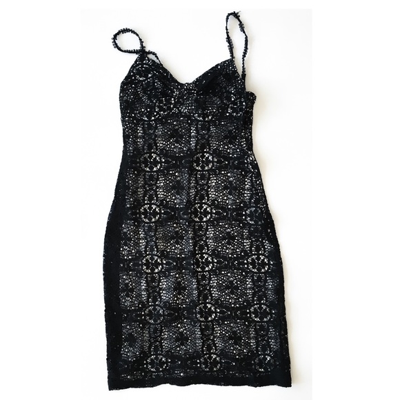 Mango MNG Suit black lace dress