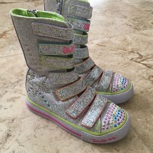 Glitter Skechers Boots-youth