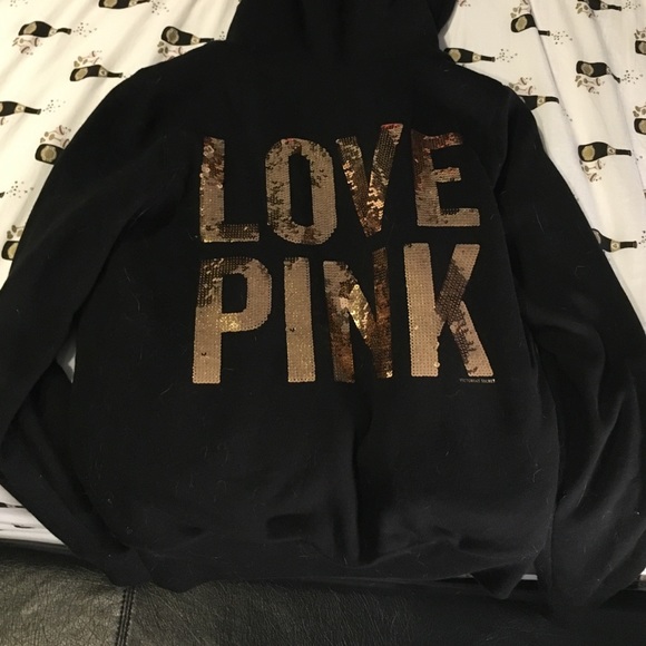 Victoria secret pink fur zip up hoodie