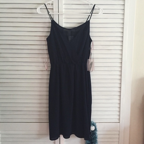 Forever 21 navy suplice dress with draped back
