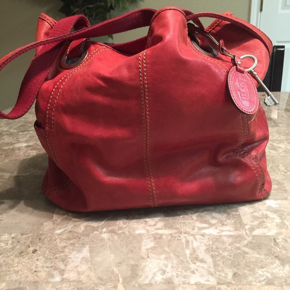 Soft leather oversized Fossil bag.