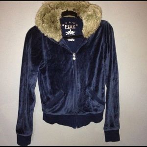 Victoria Secret Pink Faux fur Hoodie