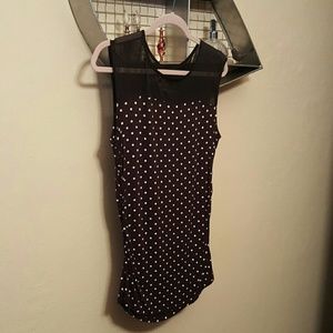 Sheer and polka dot top