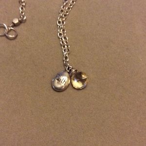 Faith necklace, sterling with gemstone