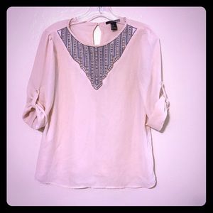 Forever 21 blouse pastel peachy/pink. Sz small