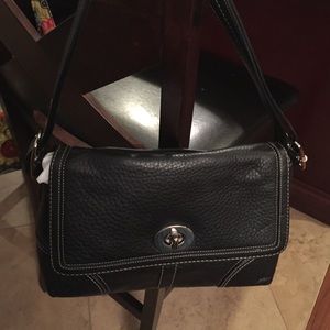 Coach black leather handbag