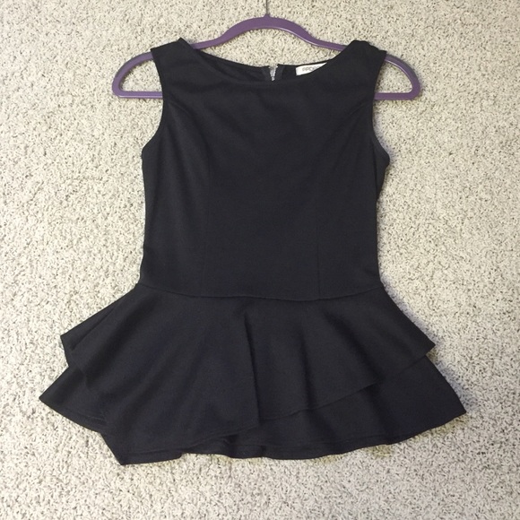 Black peplum top