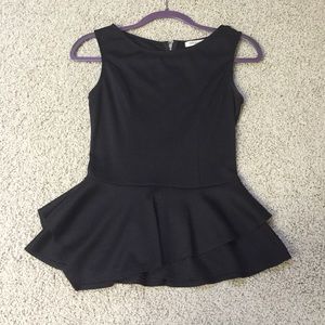 Black peplum top