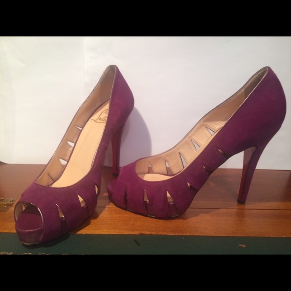 Christian Louboutin - Purple Peek Toe- Size 38