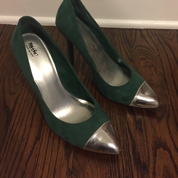 Emerald Green Suede Heels
