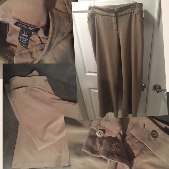 Tan wide leg slacks